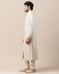 Textured Sleeveless Sherwani