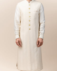 Textured Sleeveless Sherwani