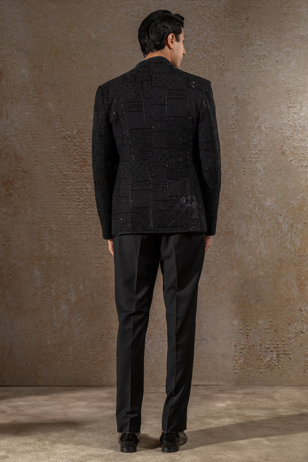 Geometric Embroidered Bandhgala Set