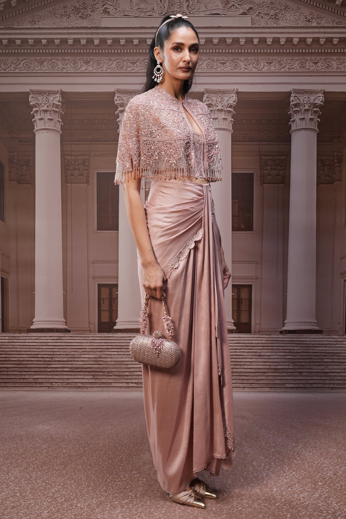 Ever Bloom Sequin Cape Set