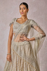 Blouse, Drape, Lehenga