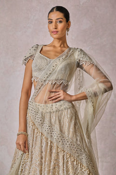 Blouse, Drape, Lehenga