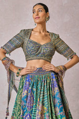 Blouse-Scarf-Lehenga