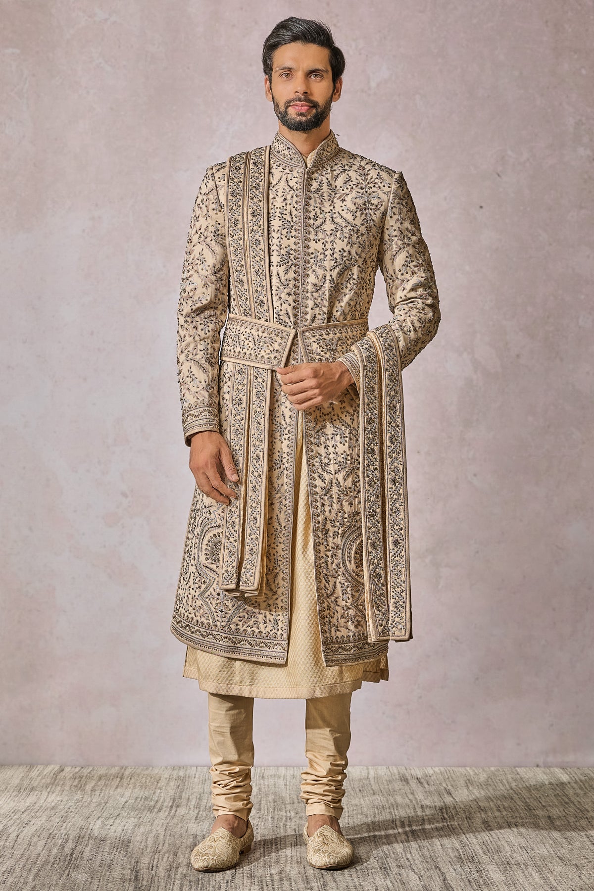 Sherwani Kurta Churidar Stole Kamarbandh Safa Jutti Fabric