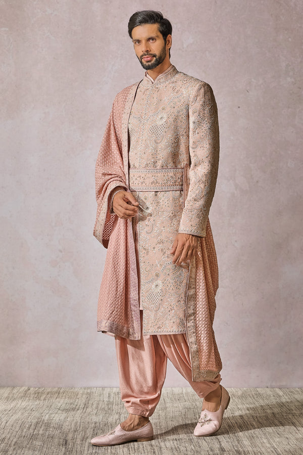 SHERWANI-KURTA-SALWAR-KAMARBANDH-STOLE-SAFA-JUTTI FABRIC