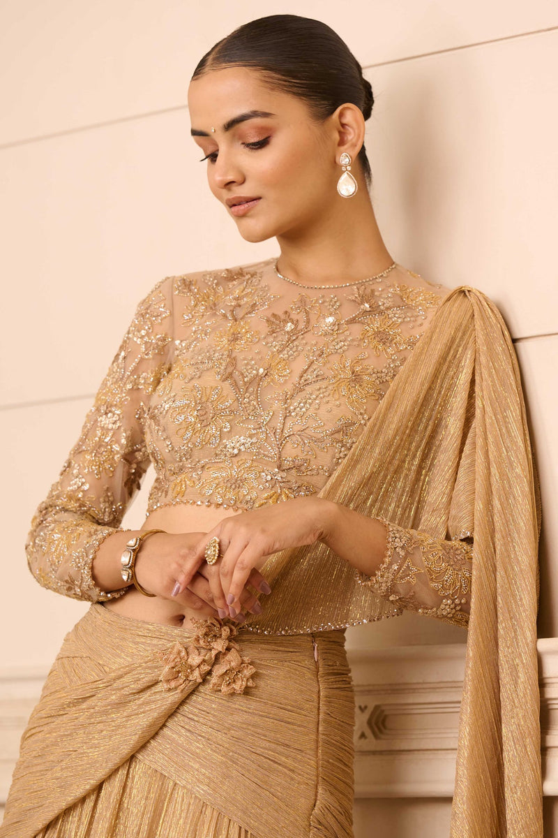 Draped Lehenga and Blouse