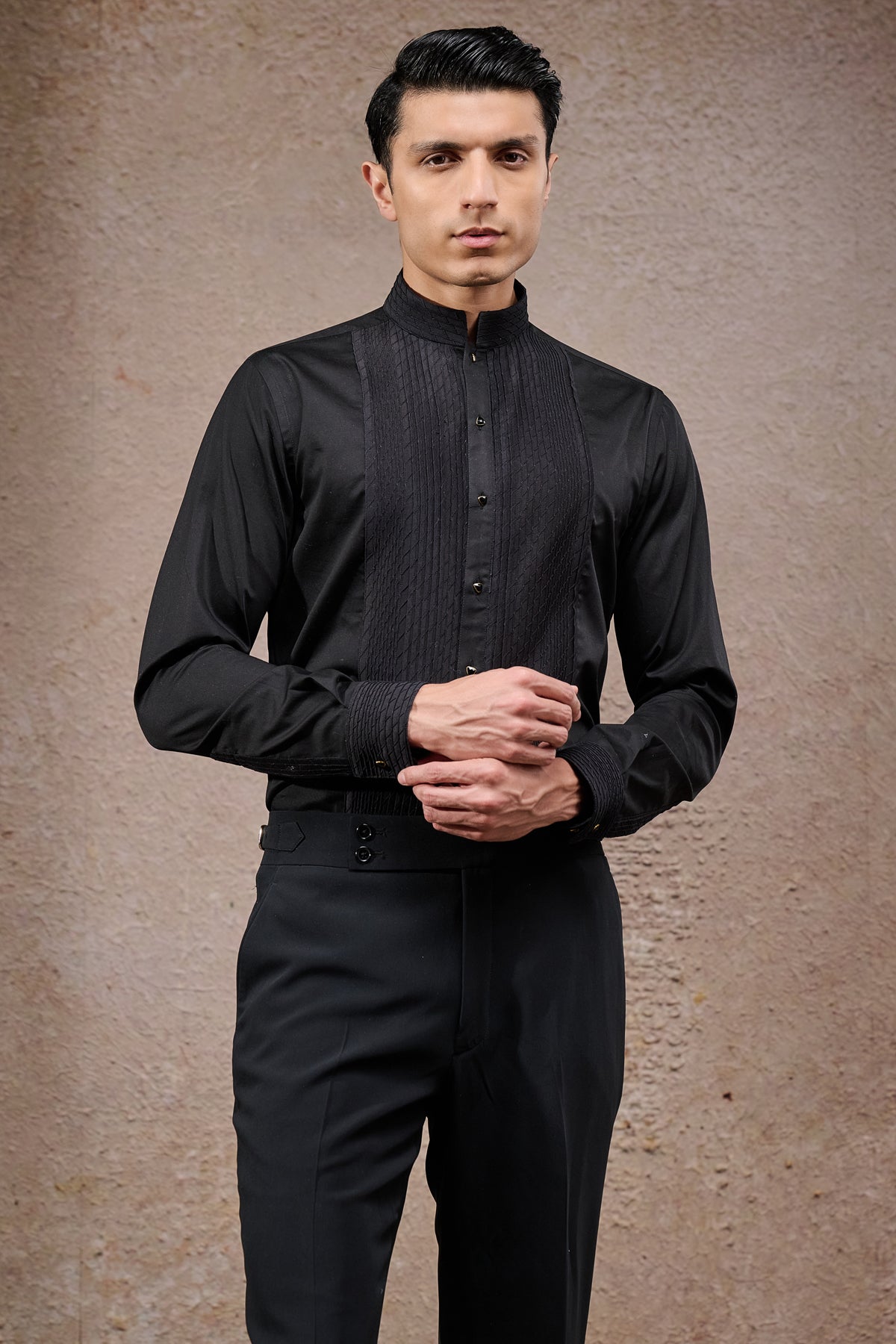 Pearl Embroidered Paisley Bandhgala Set