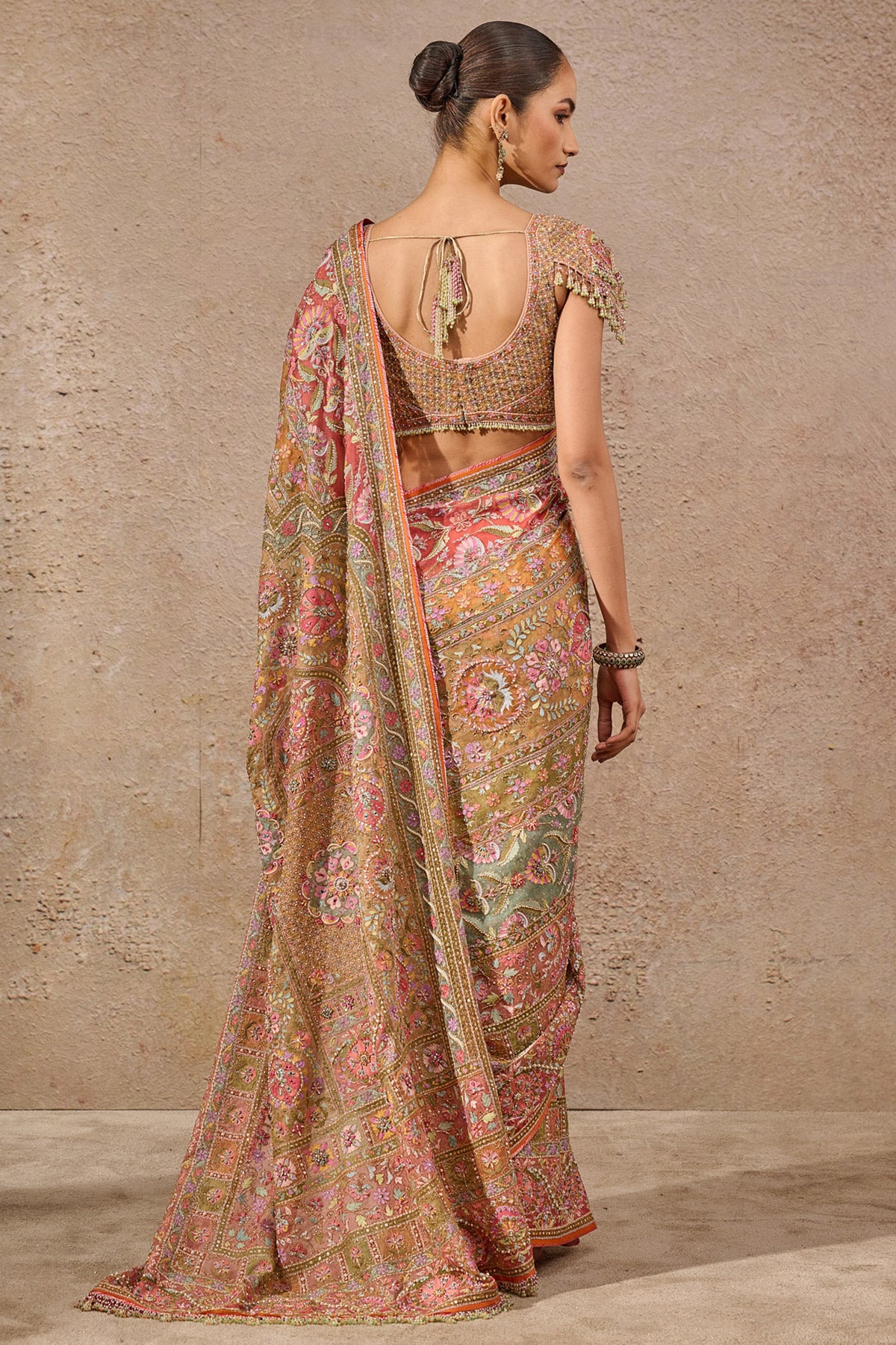 Floral Motif Aari Bridal Saree