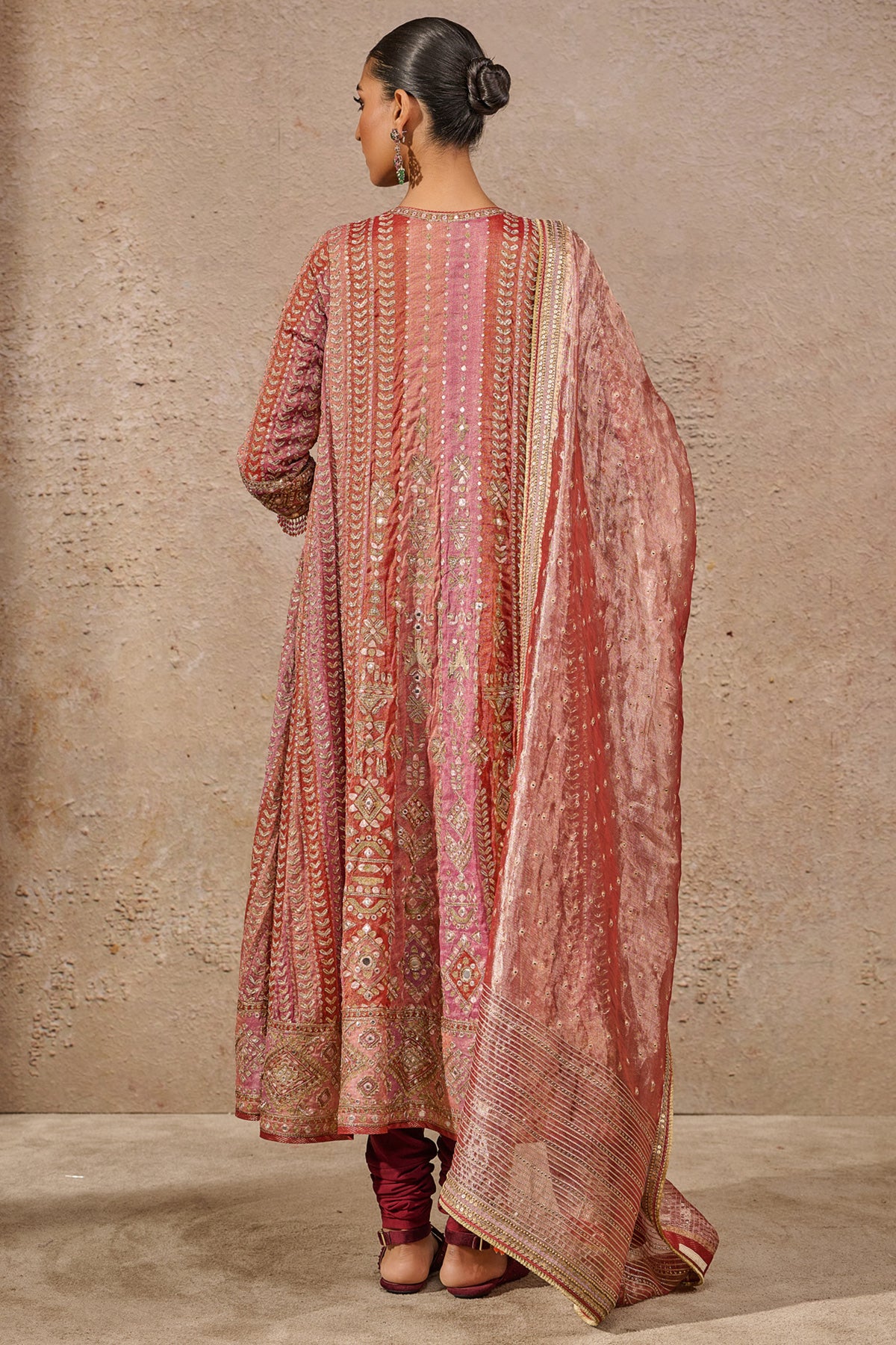 Kashida Mirror Work Kurta Set