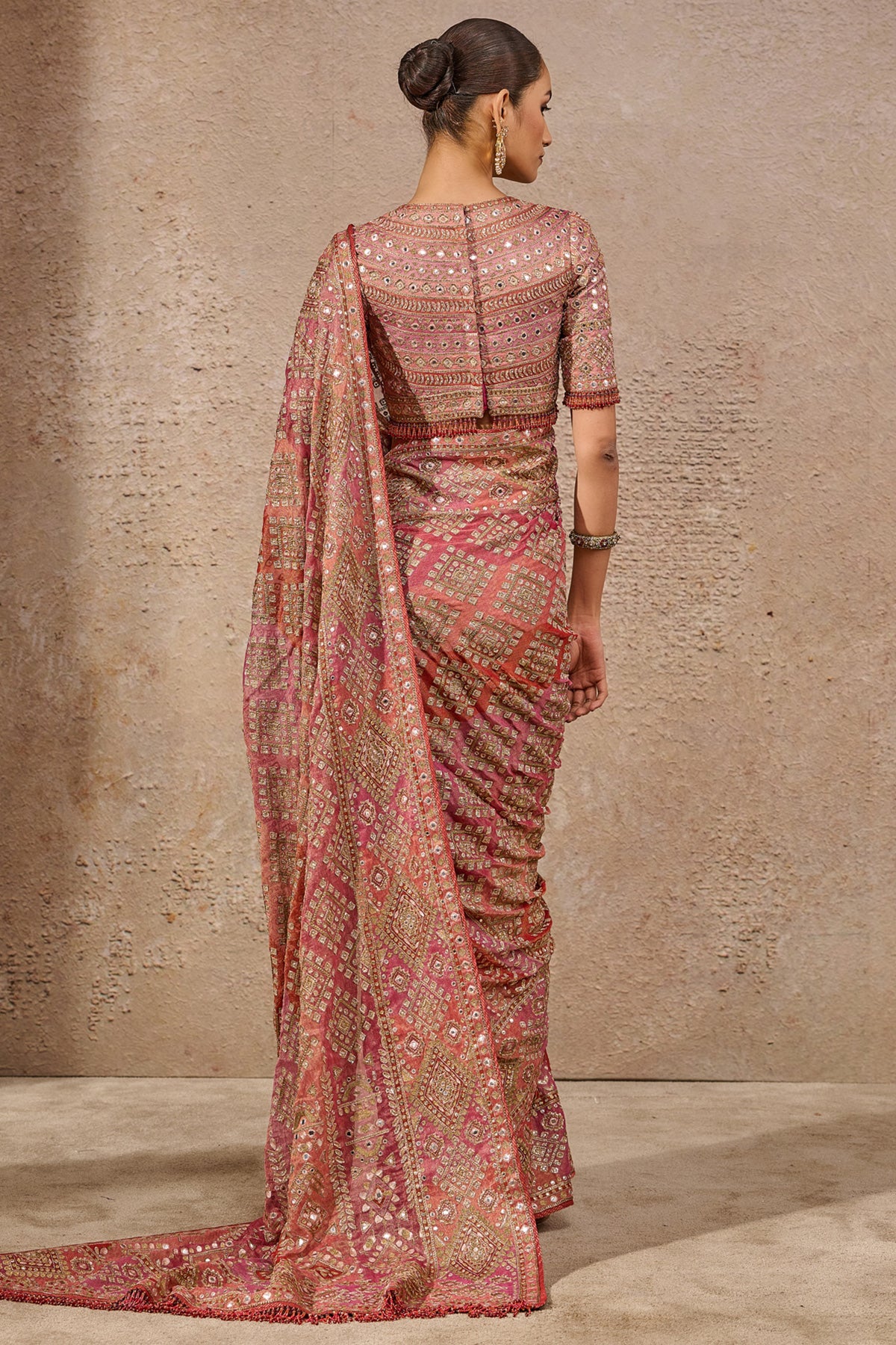 Kashida Mirror Work Saree