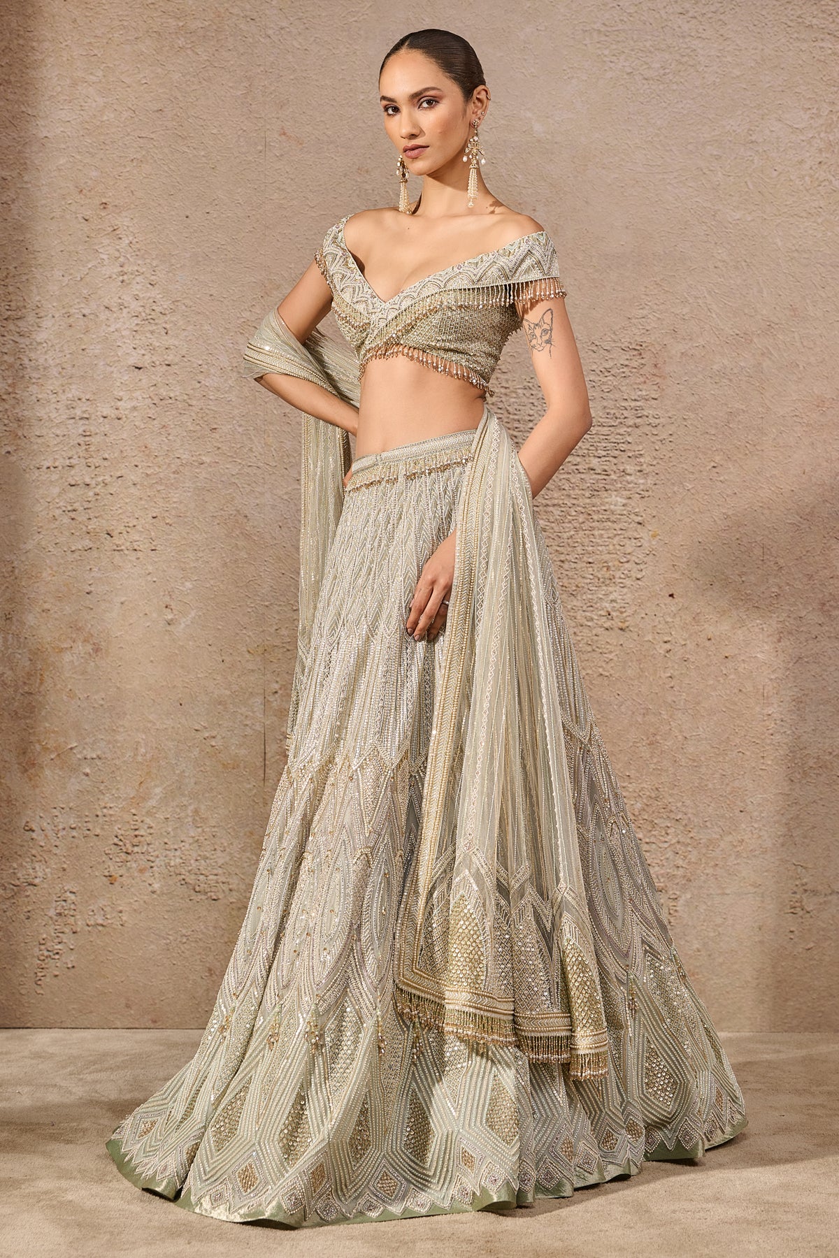 Hand Embroidered Resham & Sequin Lehenga
