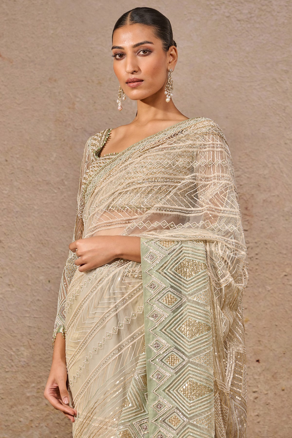 Hand Embroidered Resham & Sequin Saree