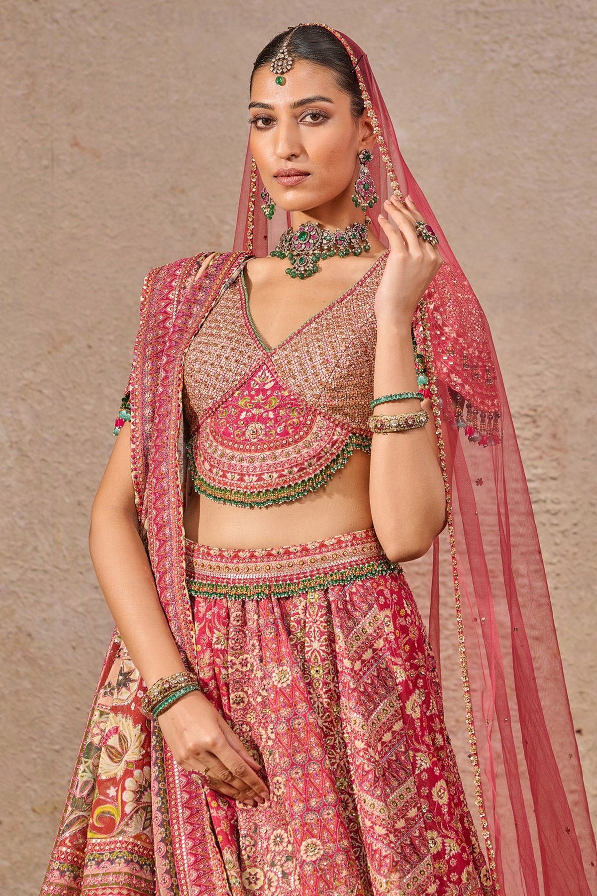 Timeless Kashida Embroidered Bridal Lehenga