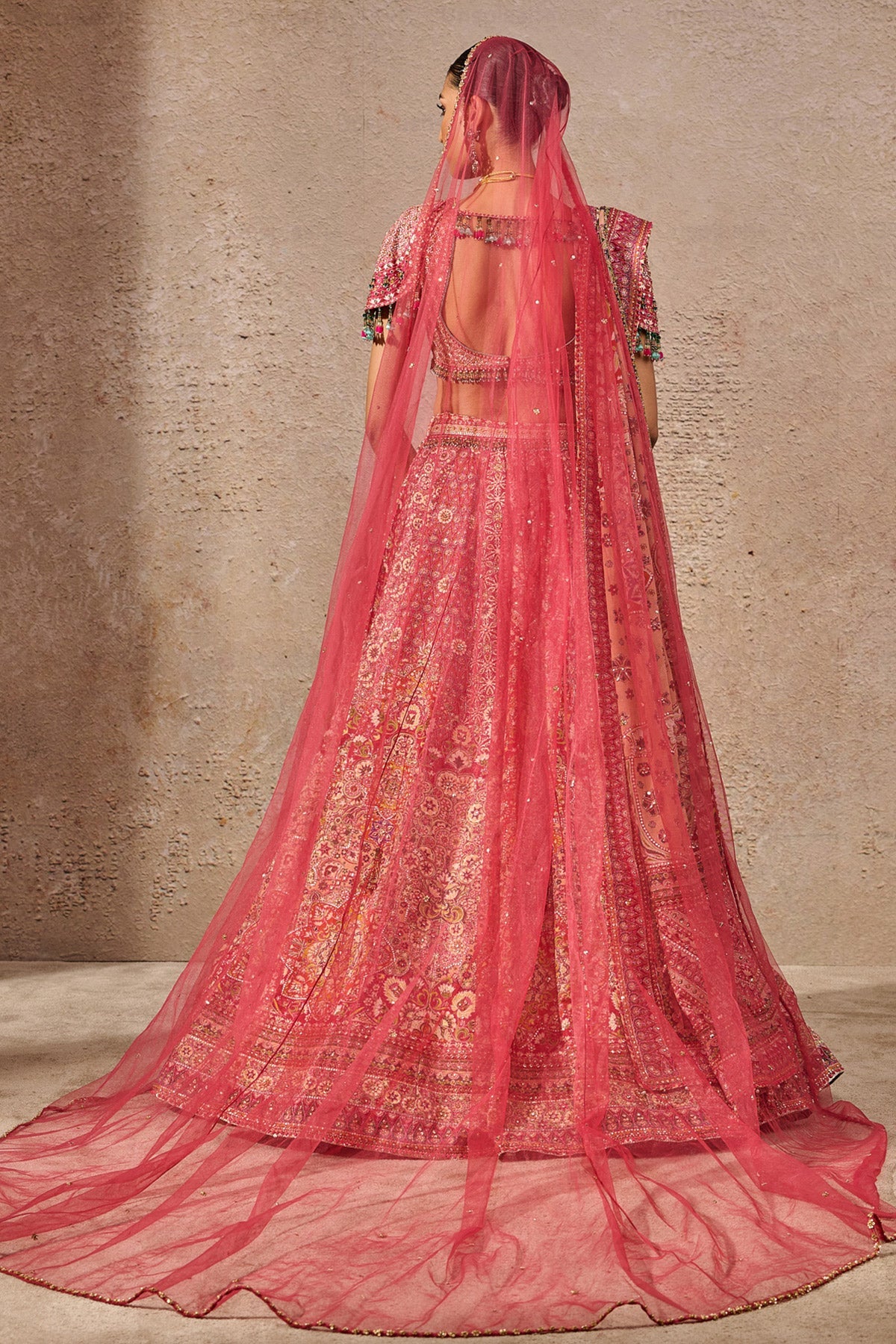 Kashida Embroidered Bridal Lehenga