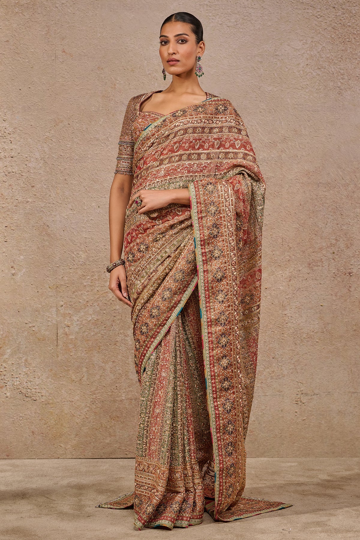 Kashida Hand Embroidered Saree