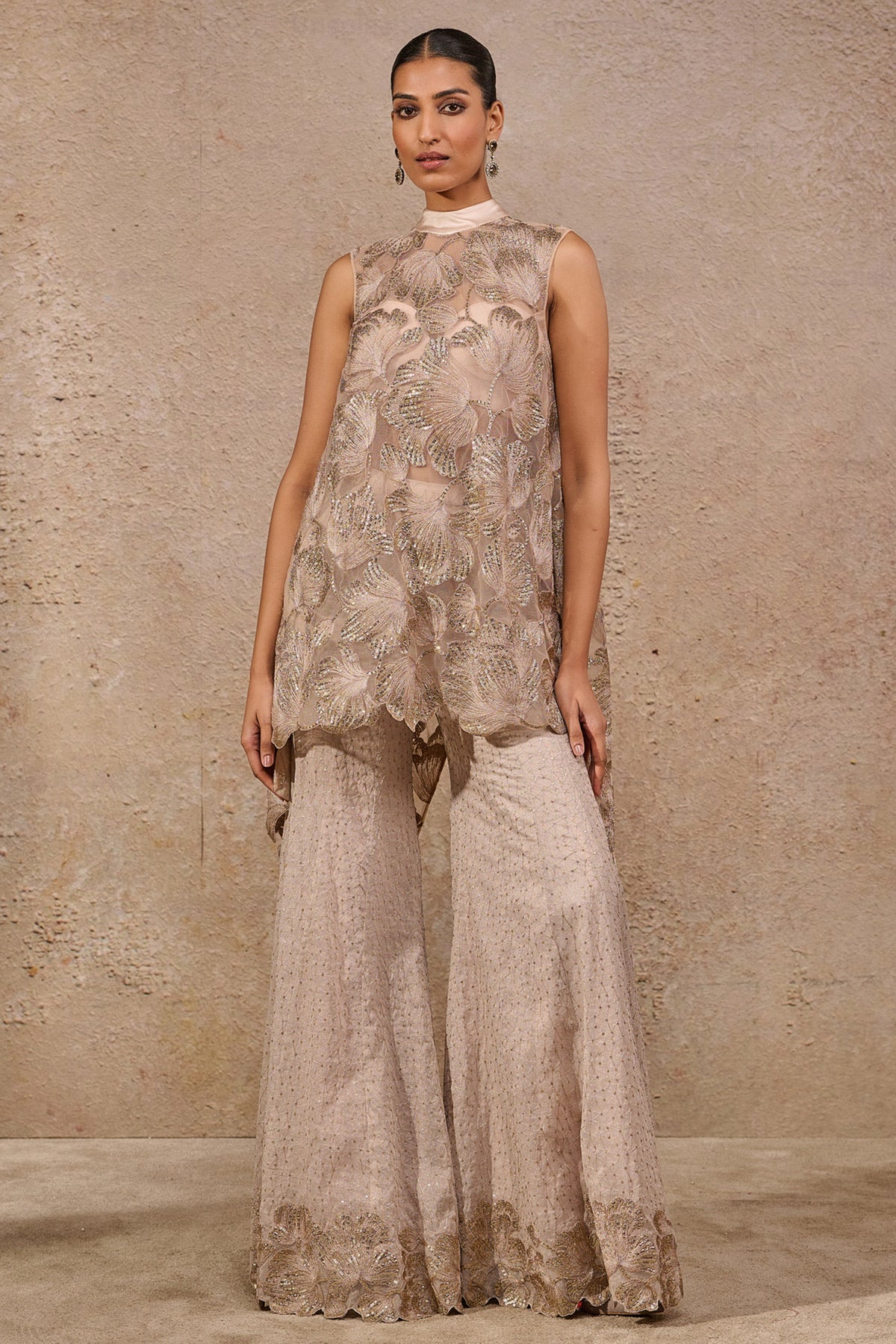 Floral Overlap Sharara Set