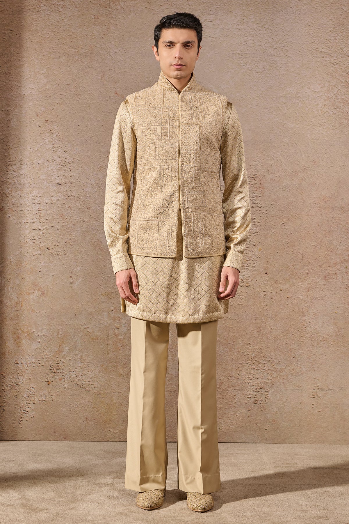 Languid Summer Geometric Embroidered Waistcoat