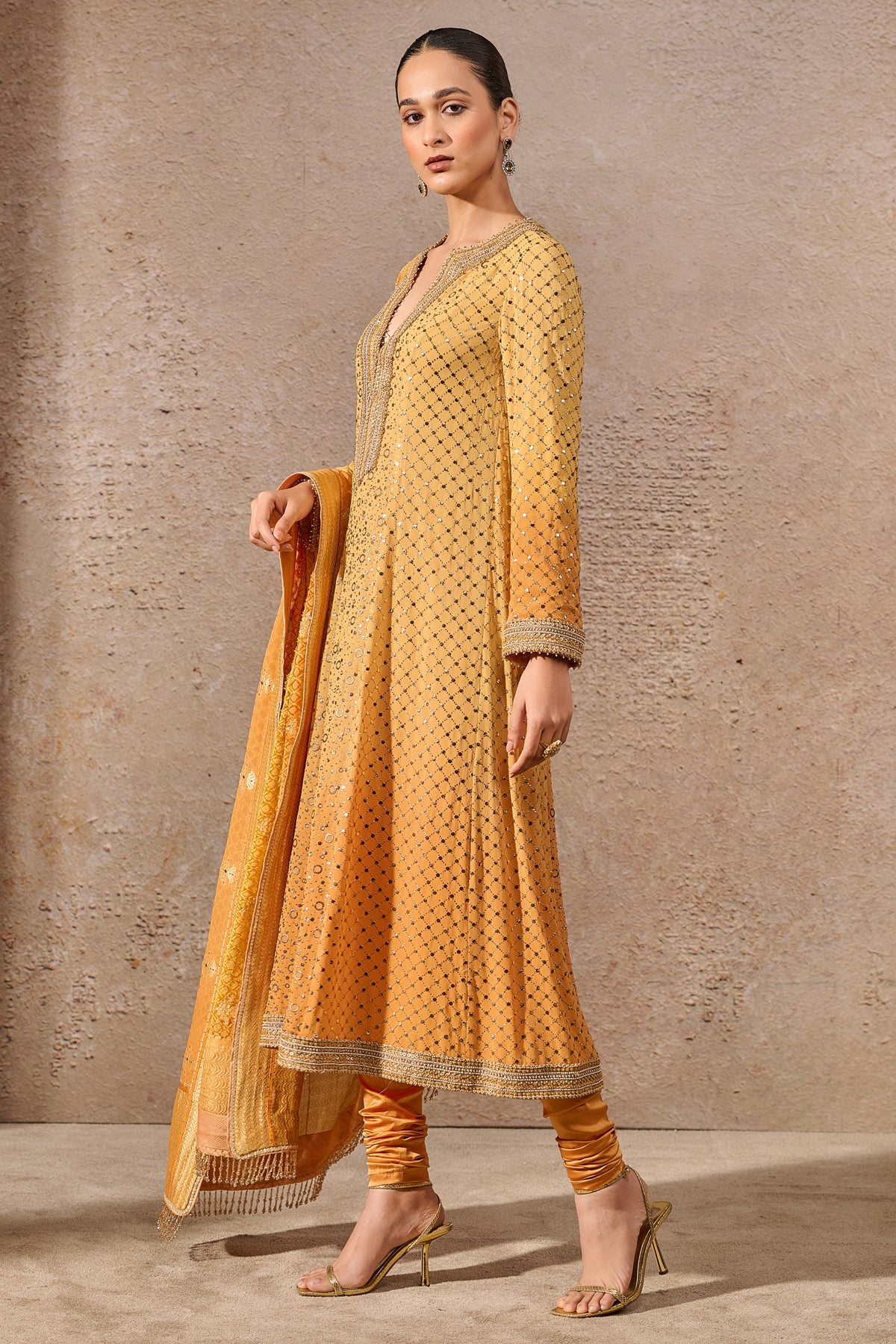 Ombre Mukaish Kalidar Suit Set
