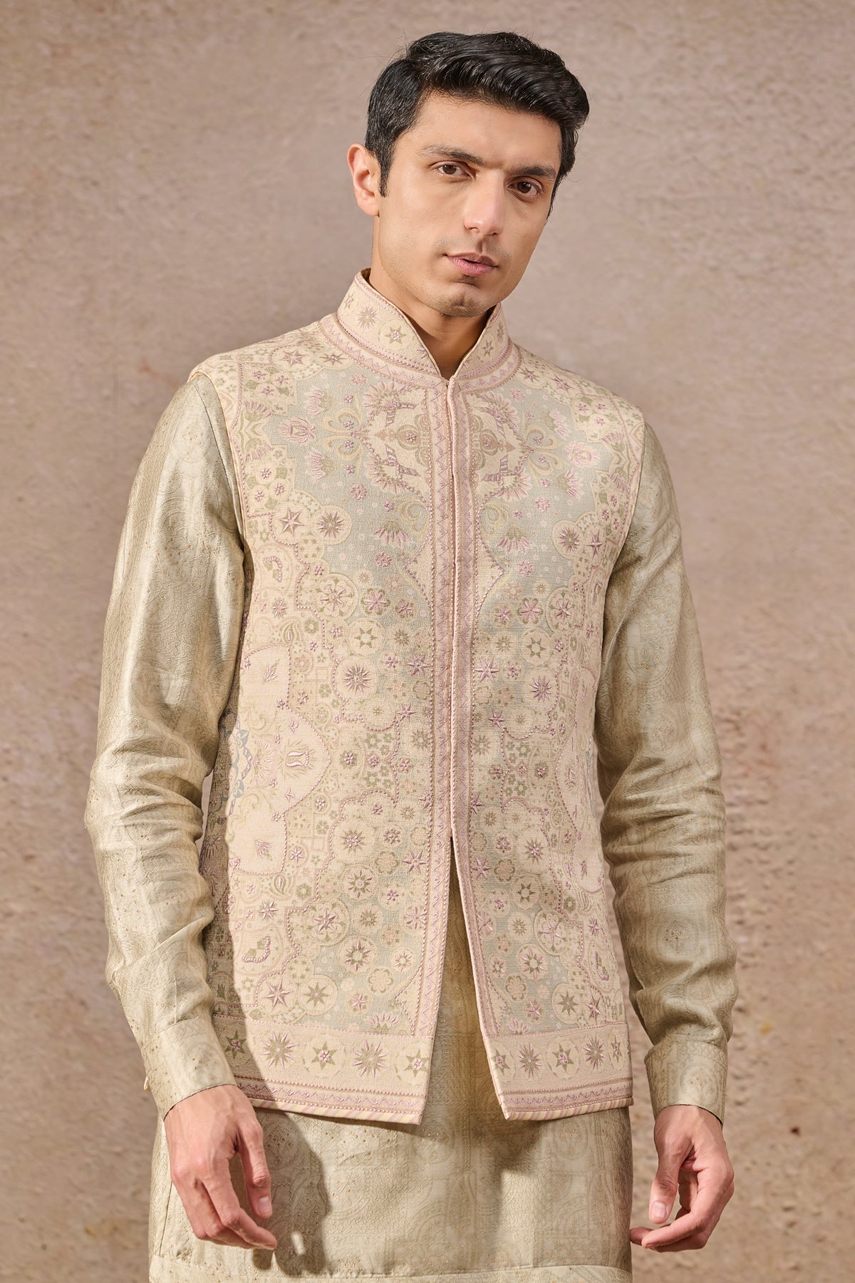 Hand Embroidered Floral Motif Waistcoat