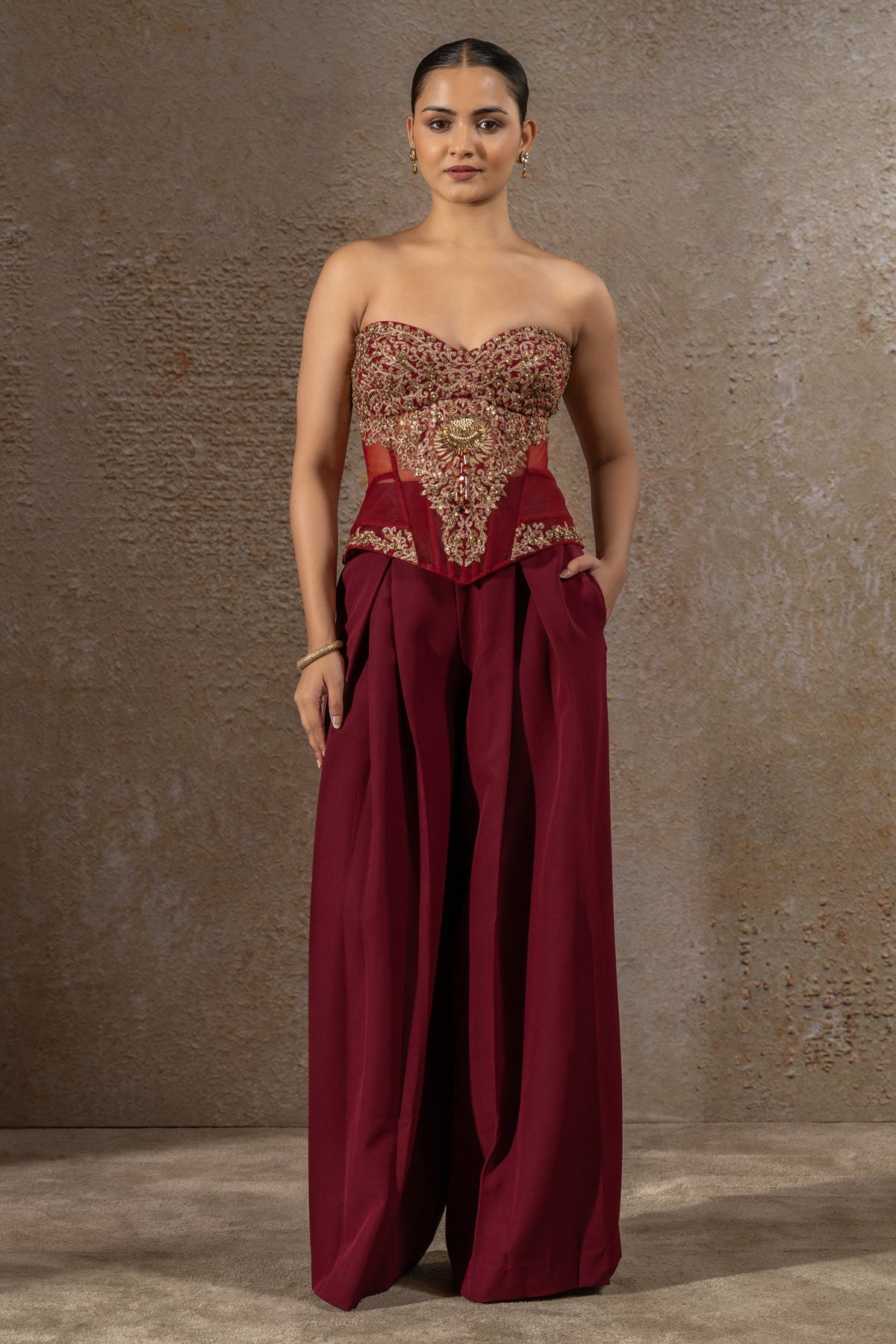 Golden Light Mughal Jewel Corset & Pants
