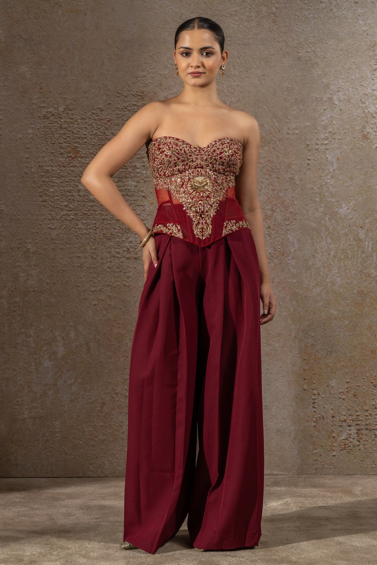 Golden Light Mughal Jewel Corset & Pants