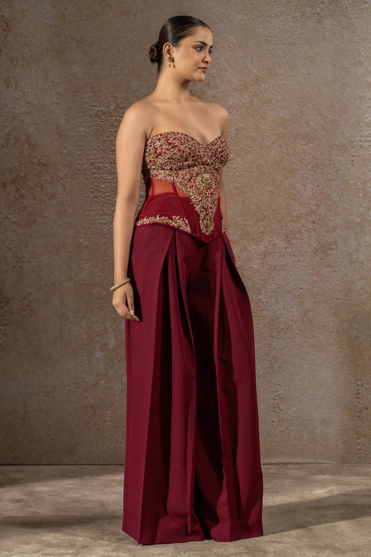 Golden Light Mughal Jewel Corset & Pants