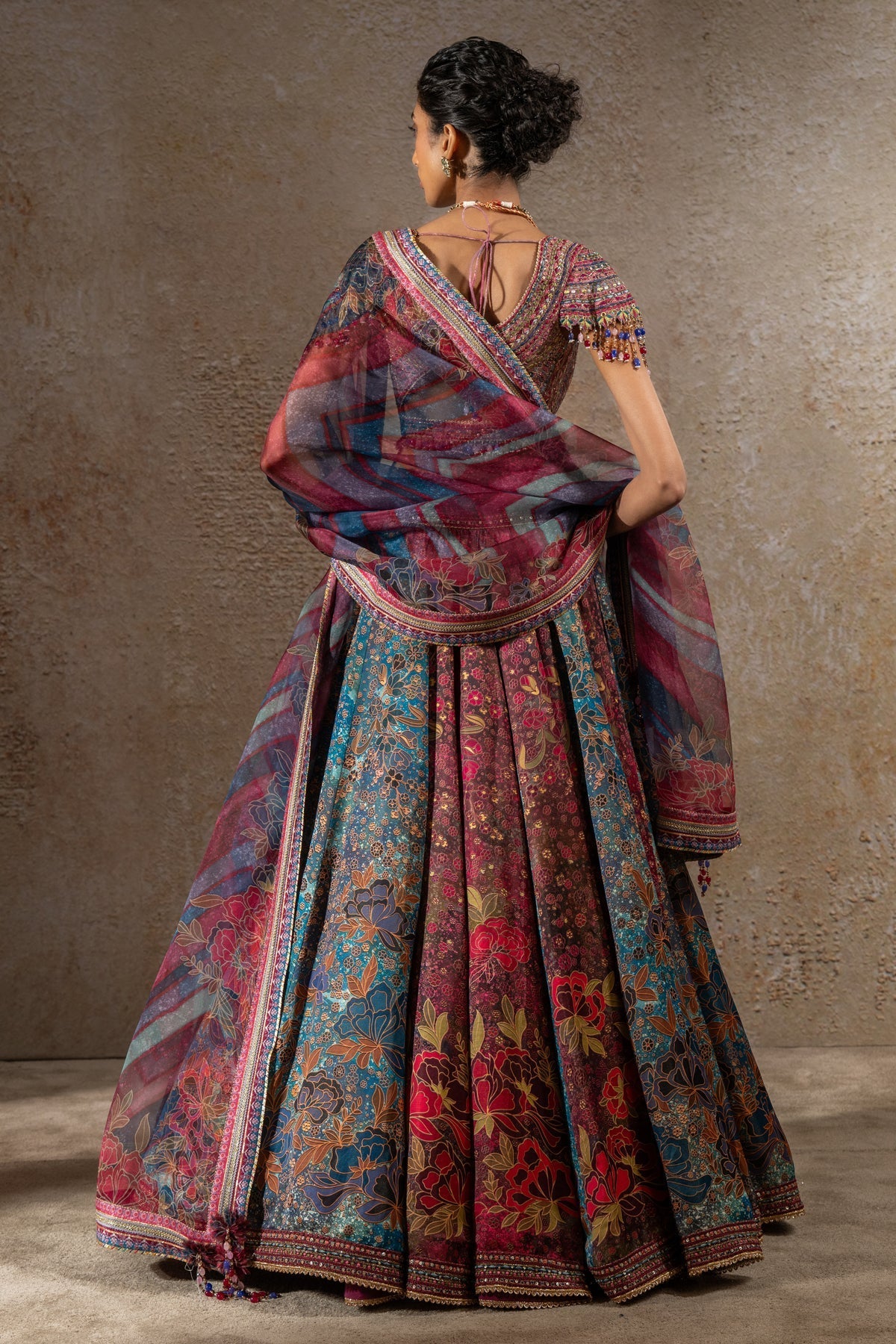 Floral Printed Lehenga with Scarf
