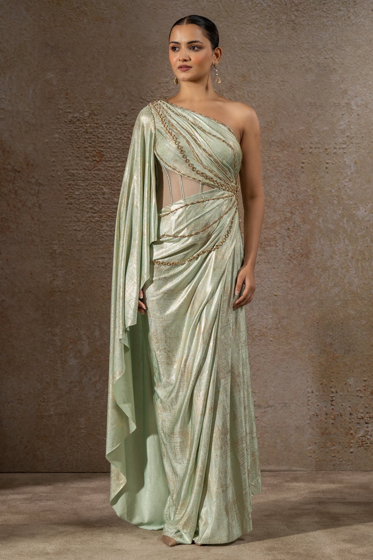 Structured drape dress