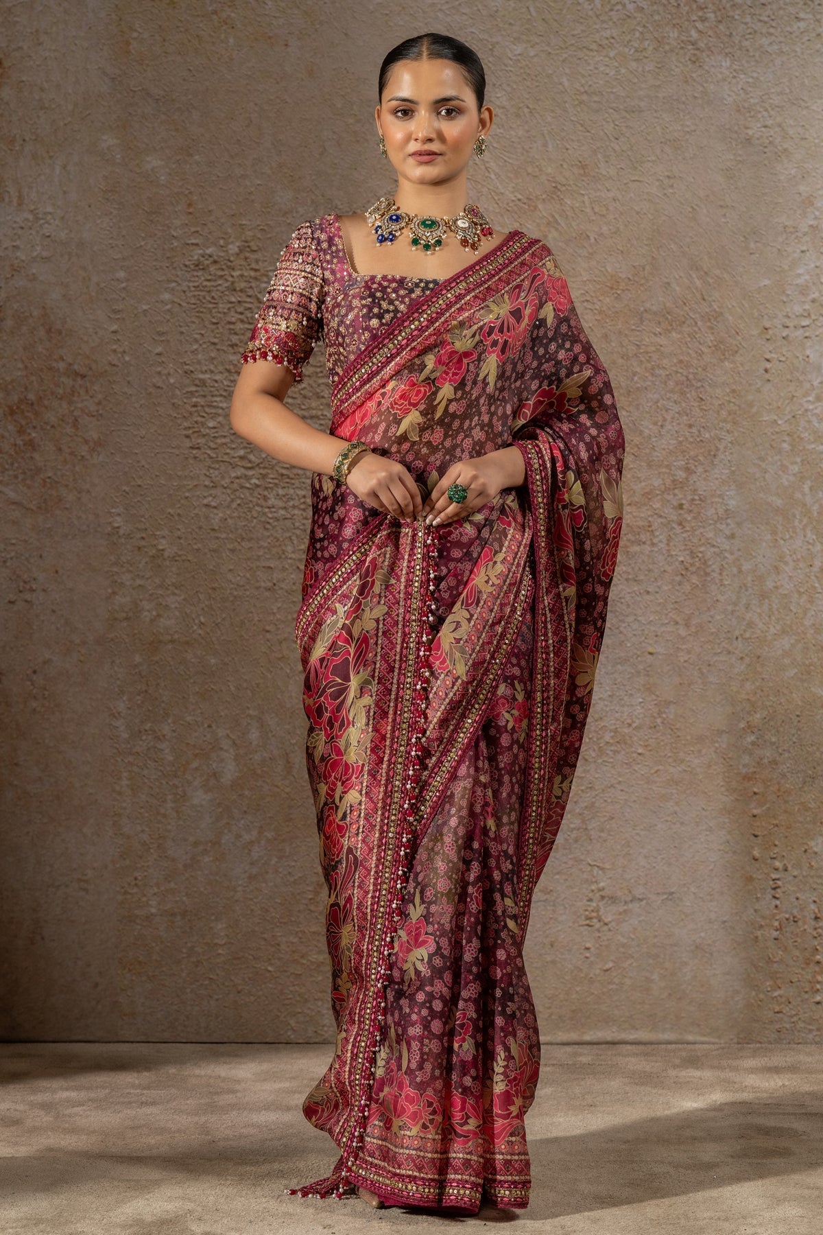 Floral Organza Saree