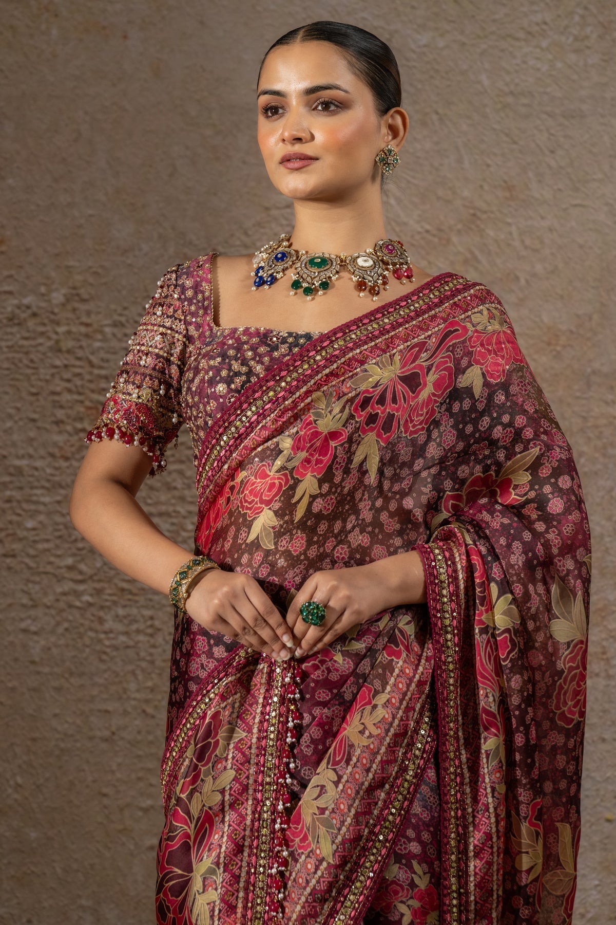 Floral Organza Saree