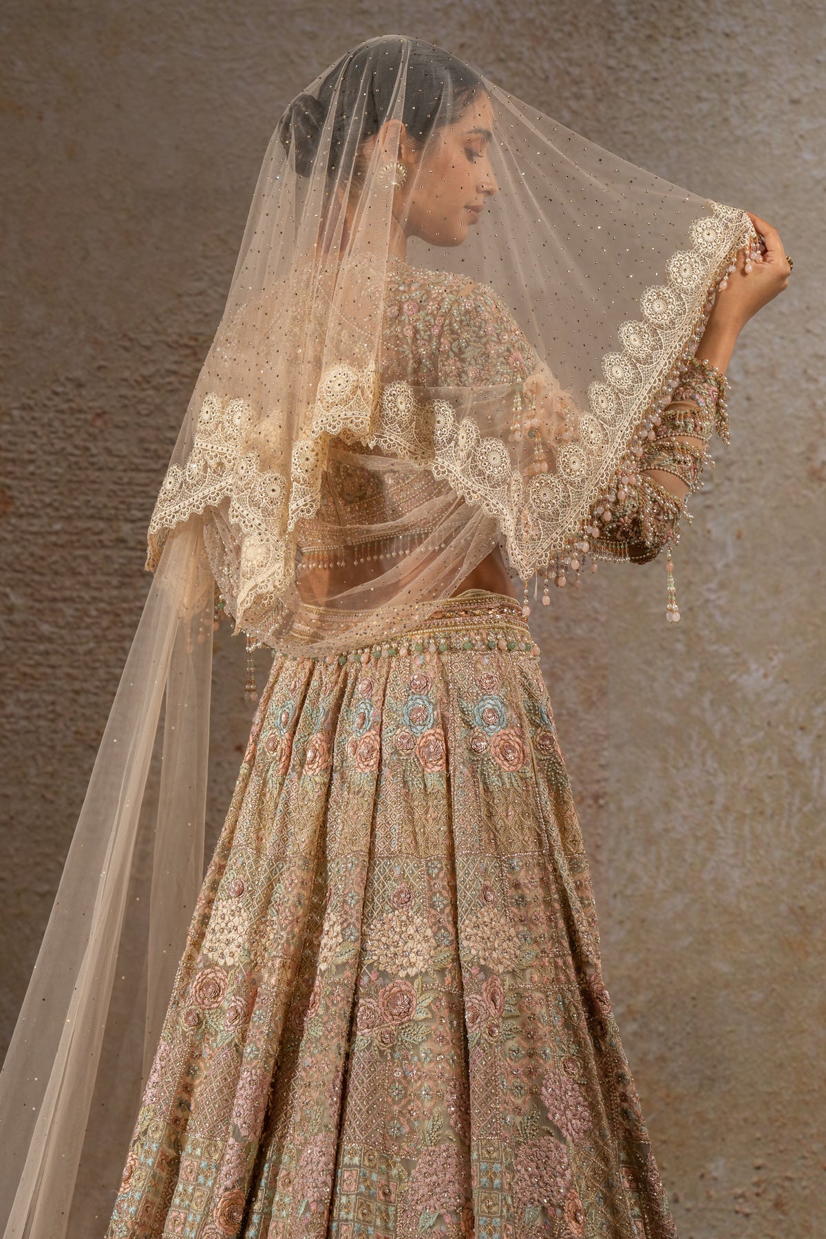 Hand Embroidered Floral Lehenga Set with Dupatta