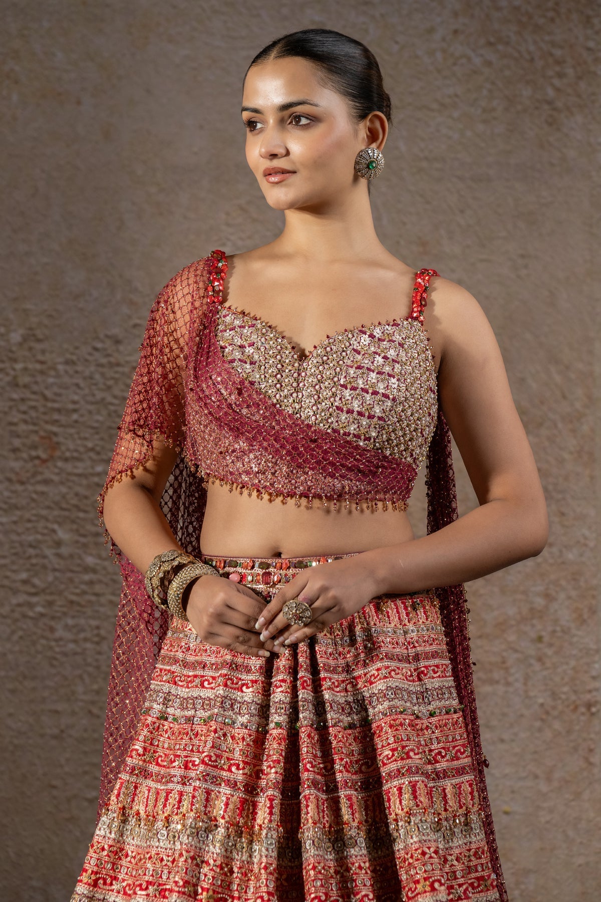 Kashida Embroidered Lehenga