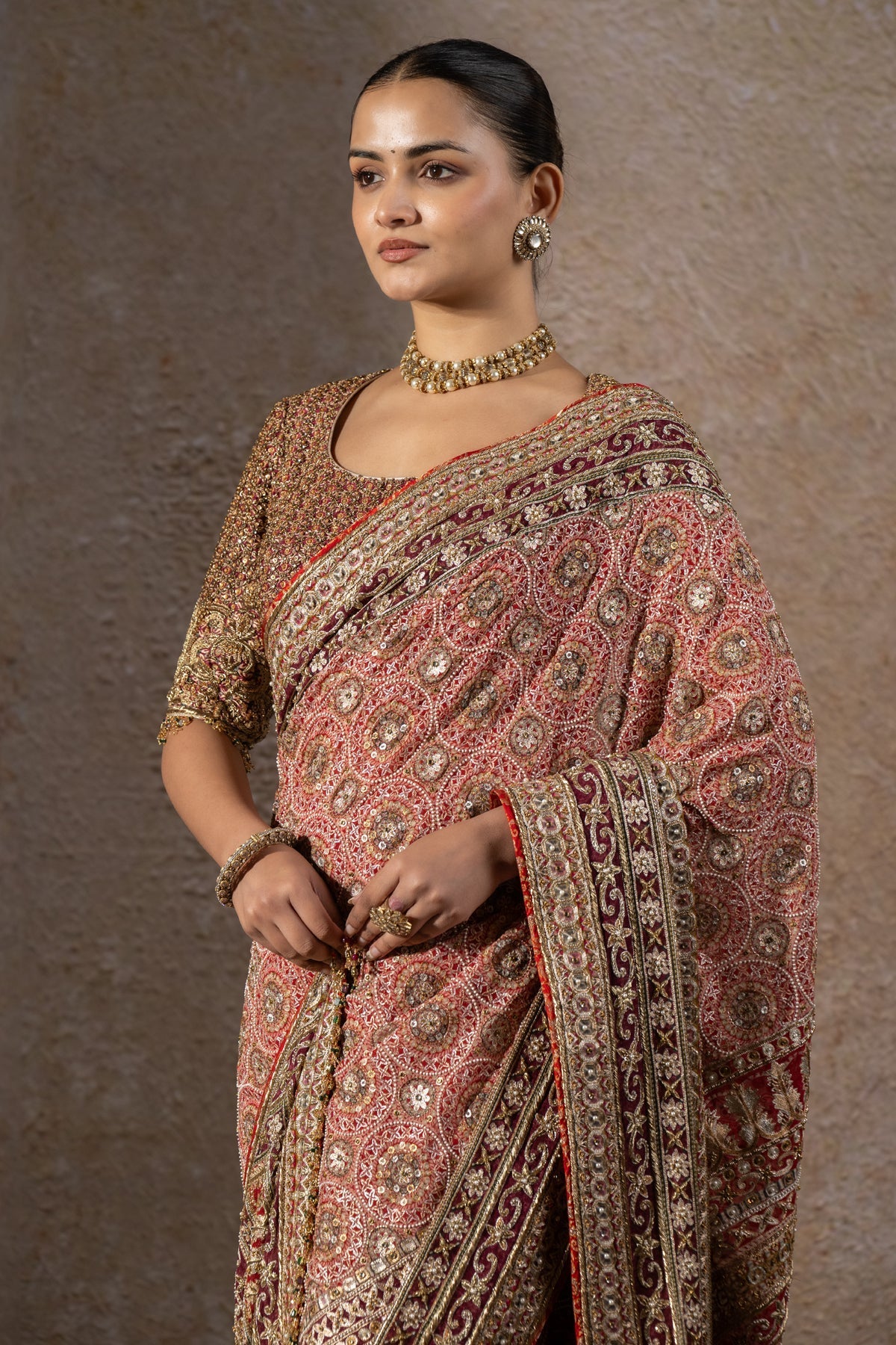 Kashida Embroidered Saree