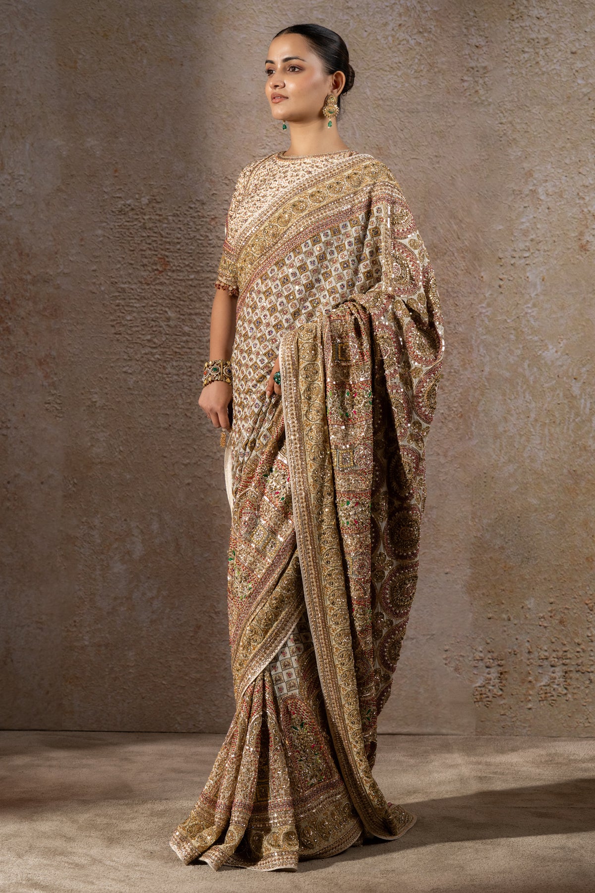 Navratna Bejewelled Saree