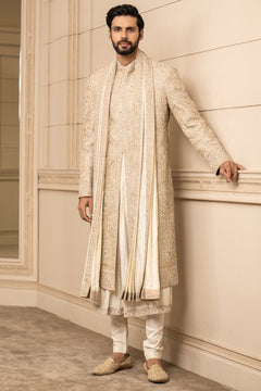 Dori Embroidered Silk Sherwani