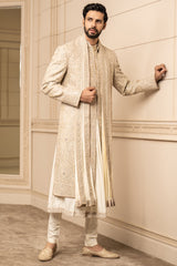 Dori Embroidered Silk Sherwani