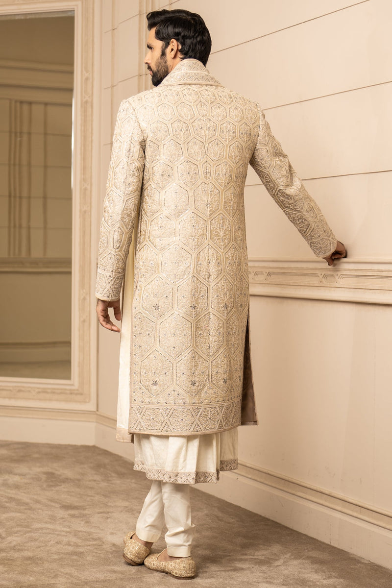 Dori Embroidered Silk Sherwani