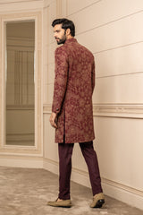 Floral Pattern Quilted Sherwani