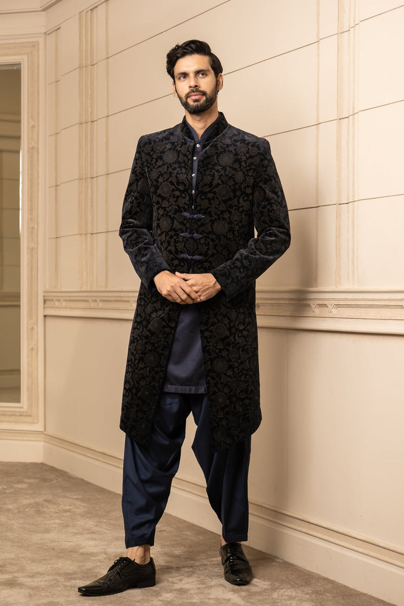 Etched Velvet Sherwani