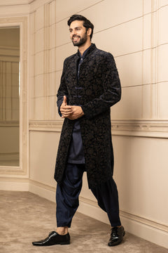 Etched Velvet Sherwani