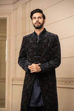 Etched Velvet Sherwani