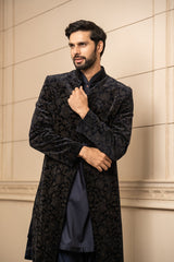 Etched Velvet Sherwani