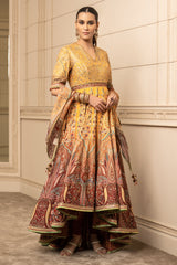 Printed Anarkali, Churidar, and Scarf