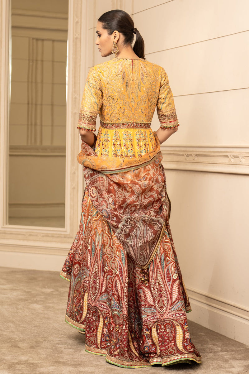 Printed Anarkali, Churidar, and Scarf