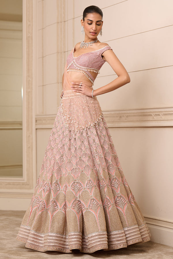 Lehenga, Blouse, and Dupatta