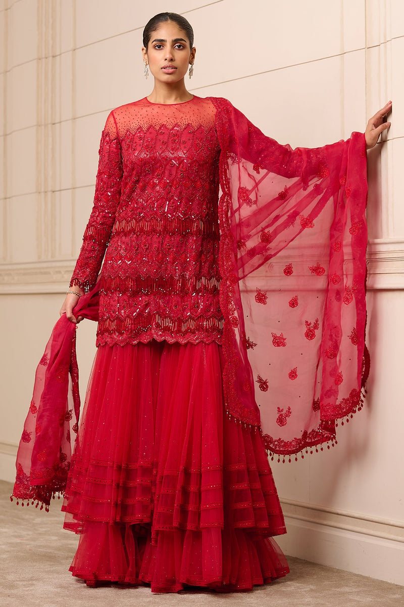 Sharara, Kurti, and Dupatta