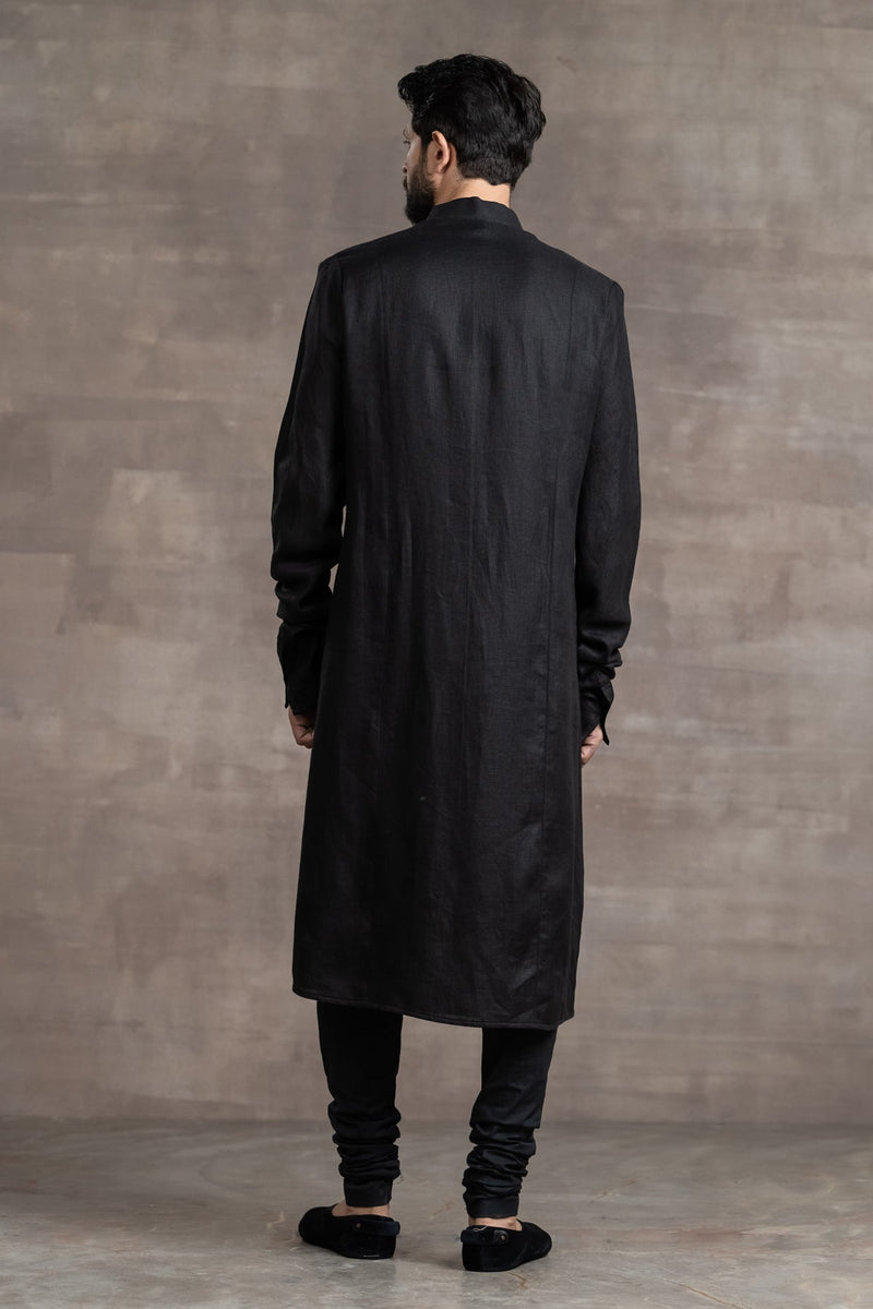 Front Open Linen Kurta