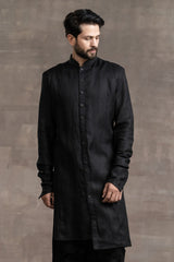 Front Open Linen Kurta