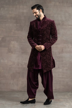 Etched Velvet Sherwani