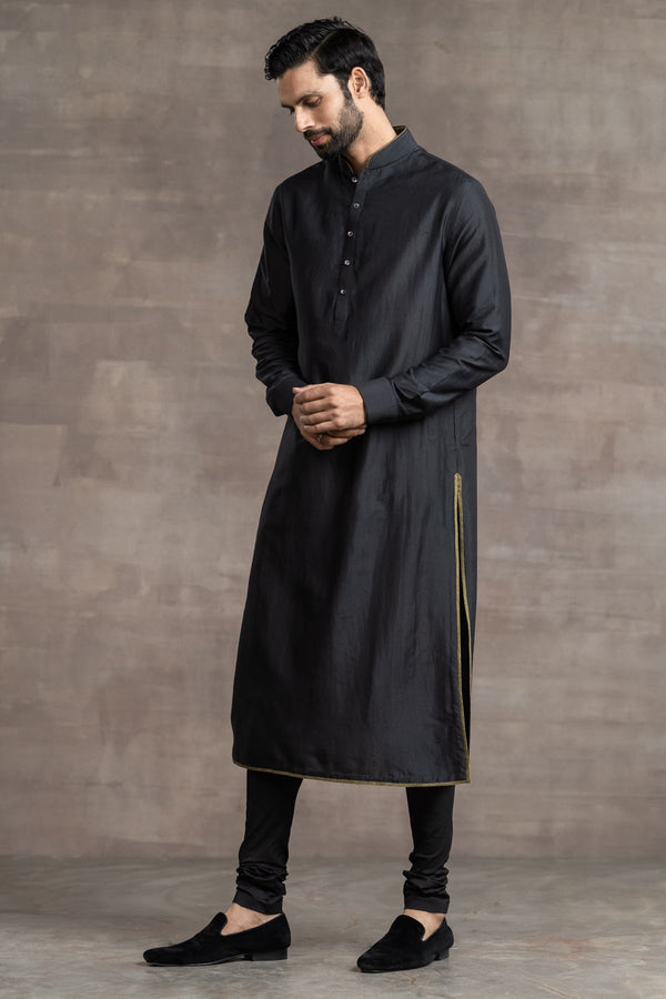 Black Silk Kurta